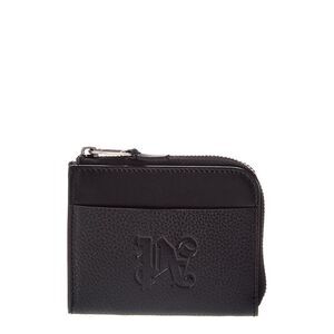 Palm Angels Zip Small Leather Wallet, Black